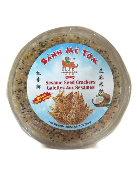 Bánh Tráng Mè Tôm Asian Boy 200g – Giòn Rụm, Đậm Đà