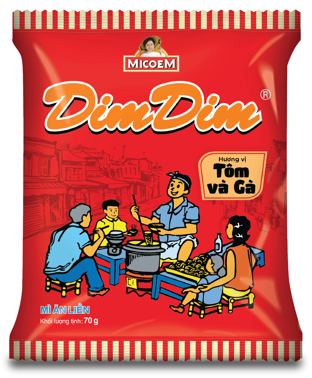 Micoem Mì Dim Dim Hương Vị Tôm & Gà 700g (Lốc 10 Gói)