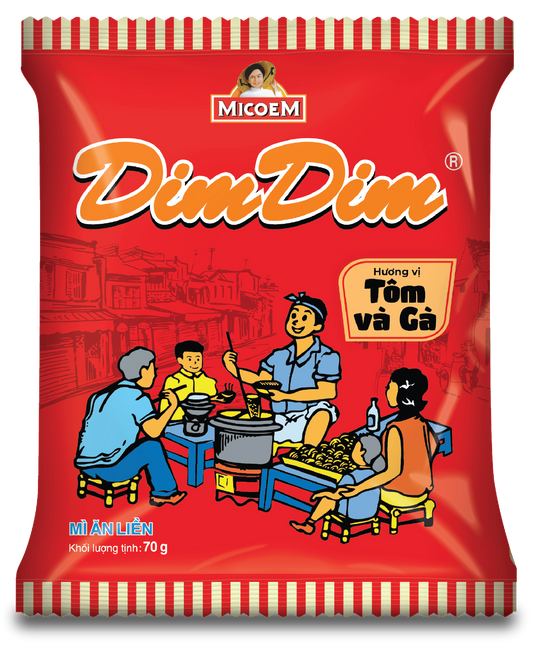 Micoem Dim Dim Instant Noodles Shrimp & Chicken Flavour 700g (Pack of 10)
