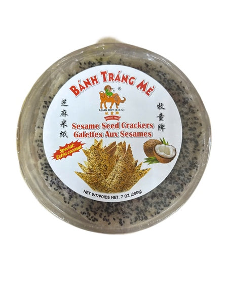 BÁNH TRÁNG MÈ ĐEN AB - BÁNH TRÁNG MÈ ĐEN 200GRM 50/GIỎ