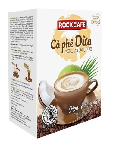 Cà Phê Dừa Rockcafe White Coffee 150g – Hòa Tan Thơm Béo, Đậm Vị Dừa Tự Nhiên