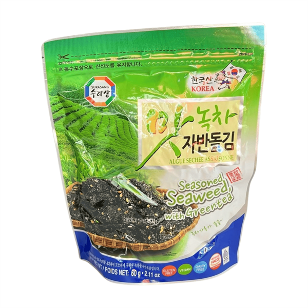 Sura Seasoned Seaweed with Green Tea 60g