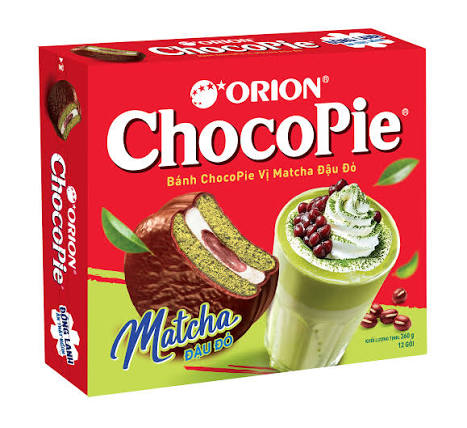 Bánh ChocoPie Matcha đậu đỏ 12 gói x 30g