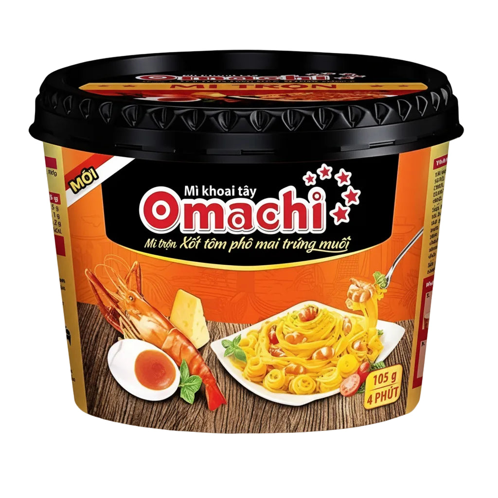 Omachi Mì Trộn Tôm Phô Mai Trứng Muối 105g
